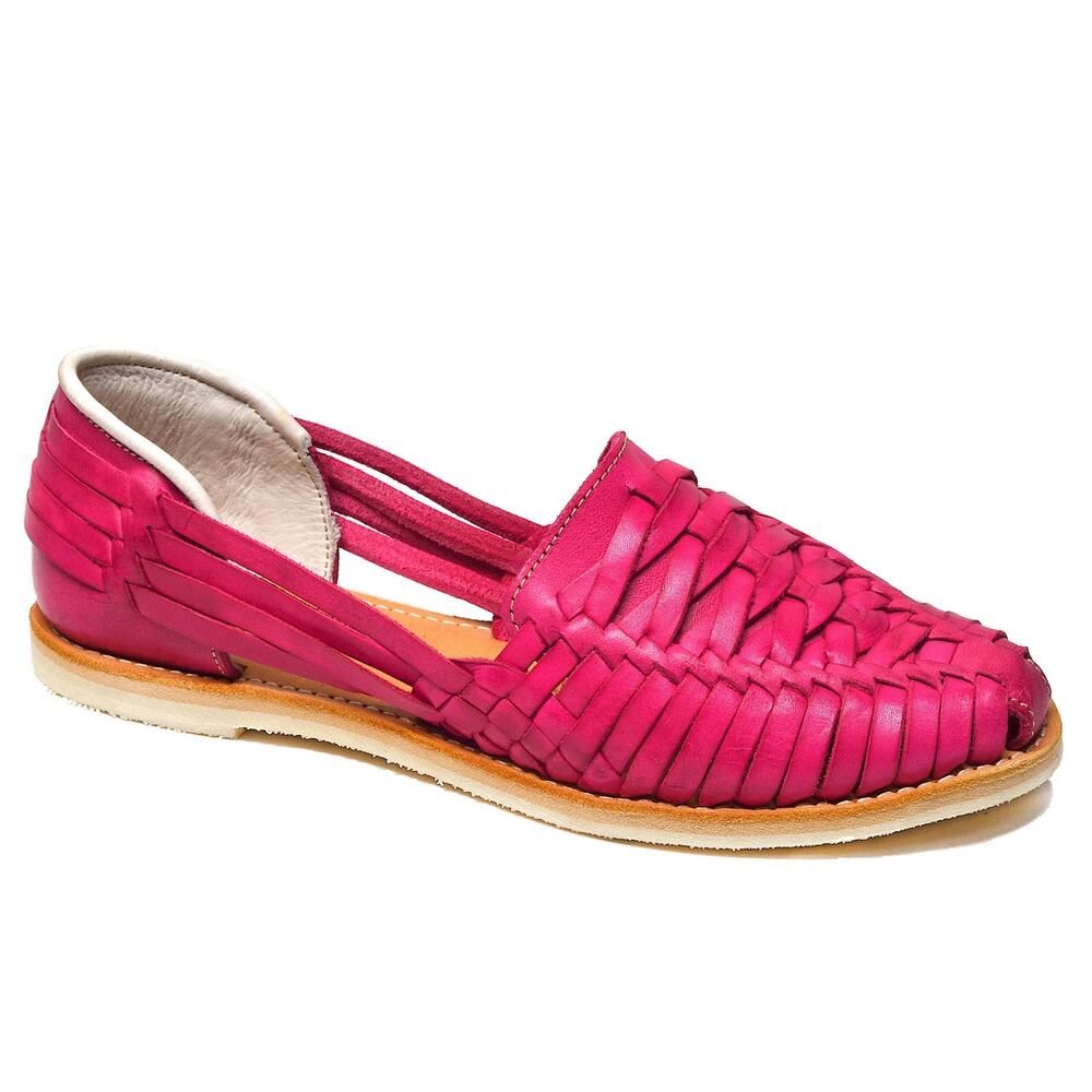 Women's Pink Woven Huarache Loafer Sandal 10.5